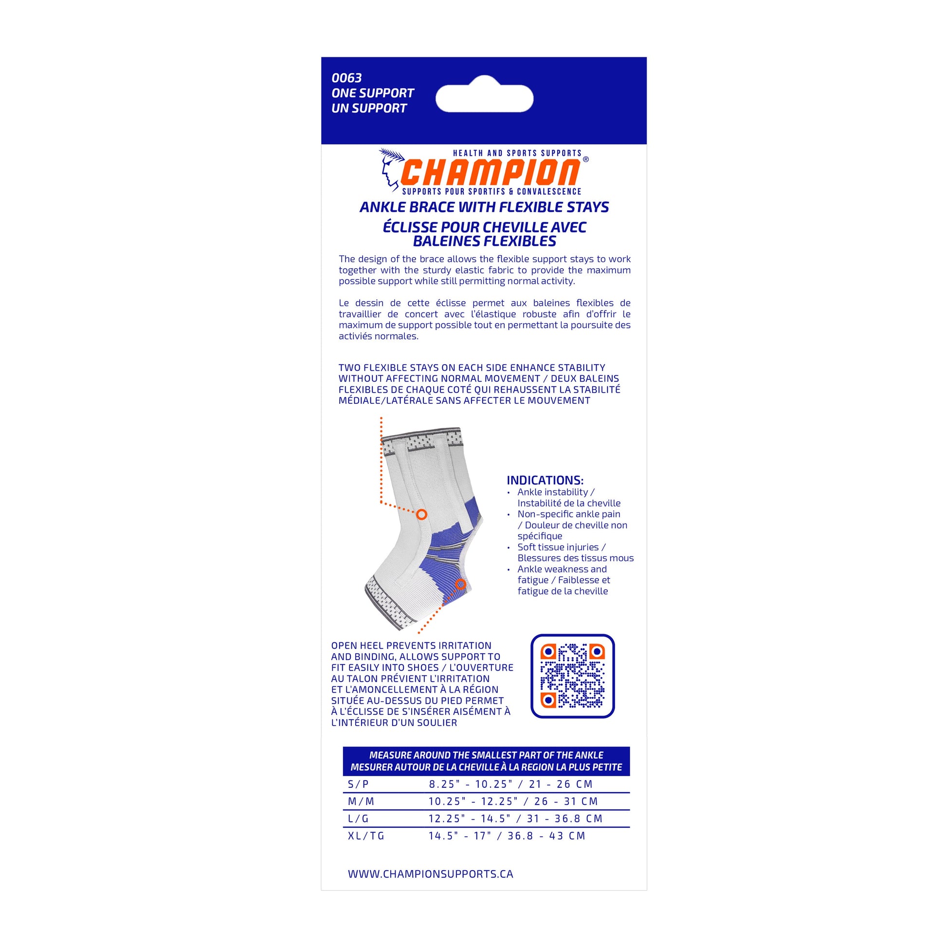 0063 / ANKLE SUPPORT WITH SPIRAL STAYS