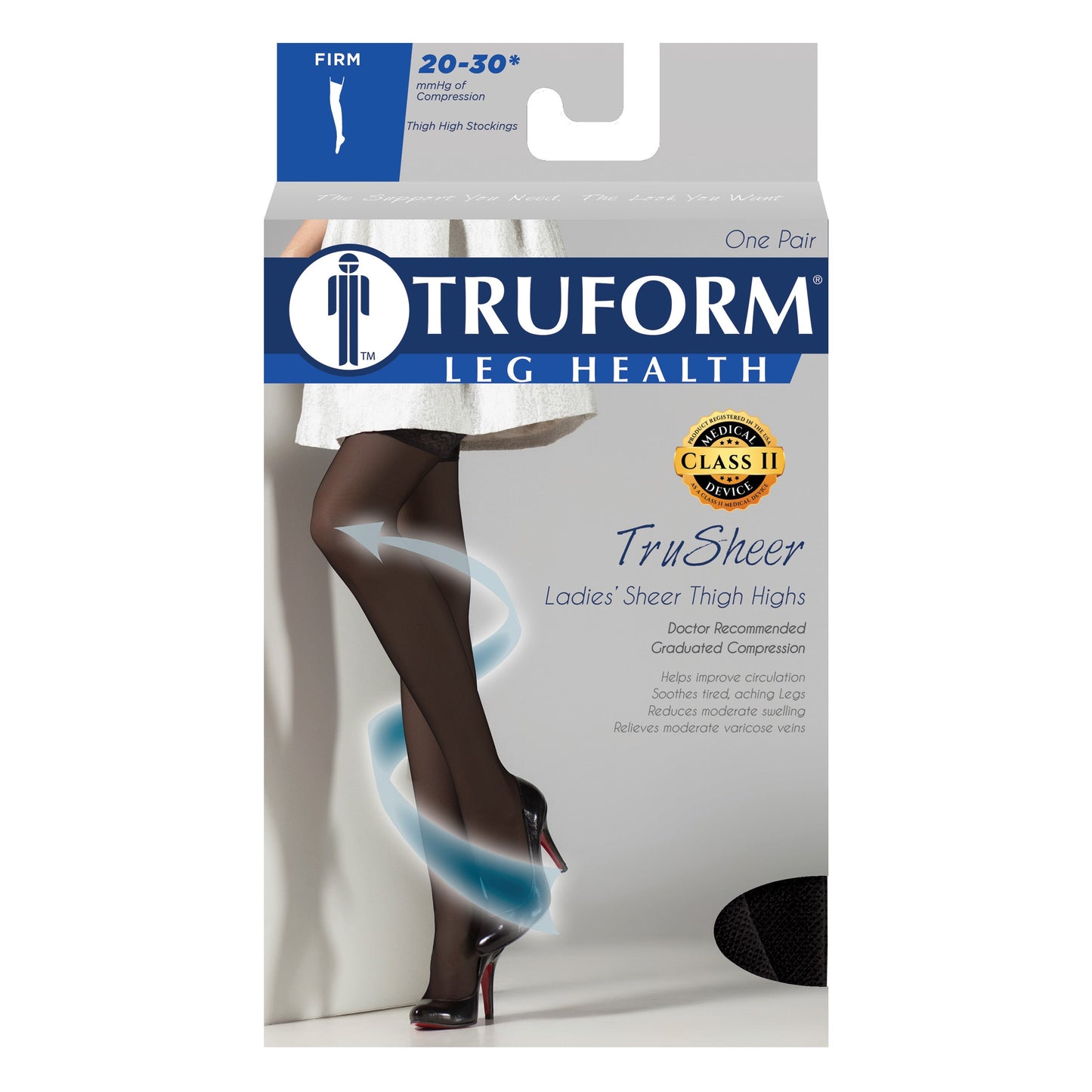 Ladies' Sheer Thigh High Closed Toe Stocking/ 1774 15-20 mmHg
