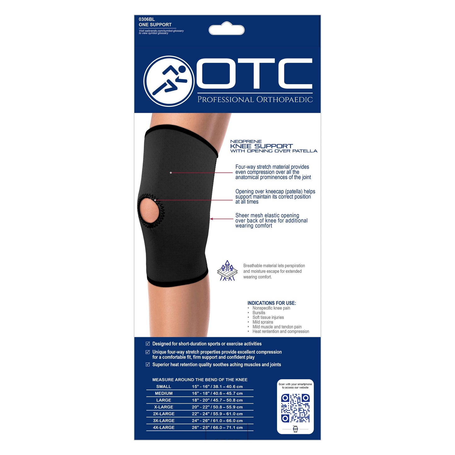 0306 / NEOPRENE KNEE SUPPORT - OPEN PATELLA