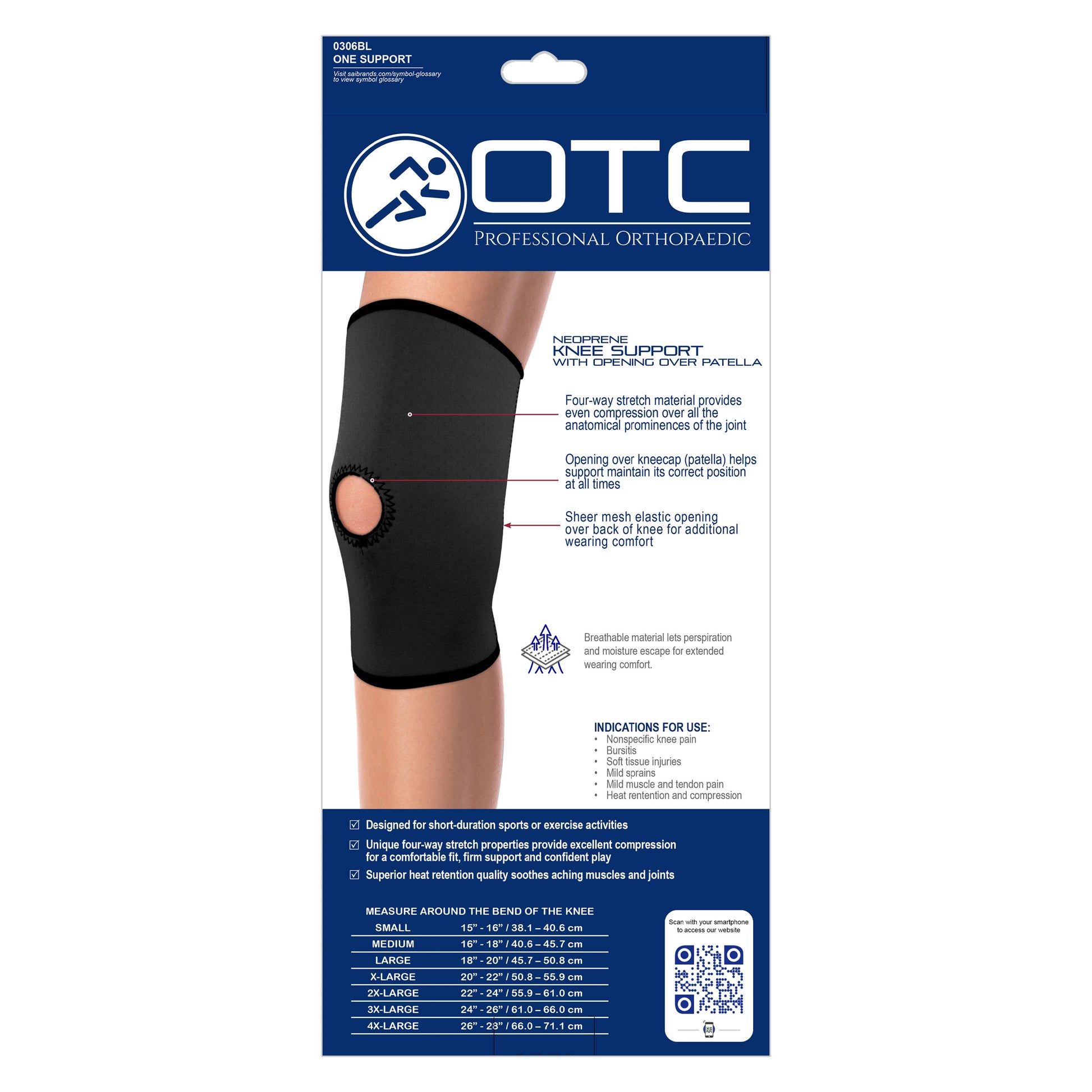0306 / NEOPRENE KNEE SUPPORT - OPEN PATELLA