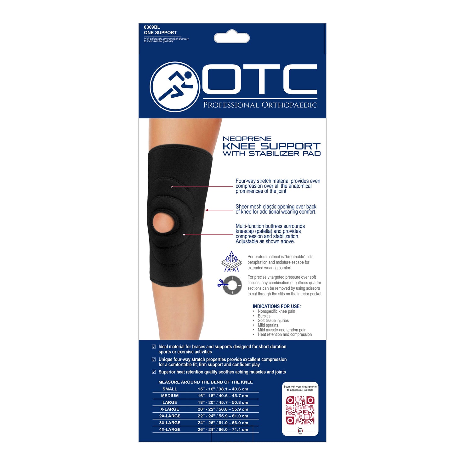 0309 / NEOPRENE KNEE SUPPORT - STABILIZER PAD