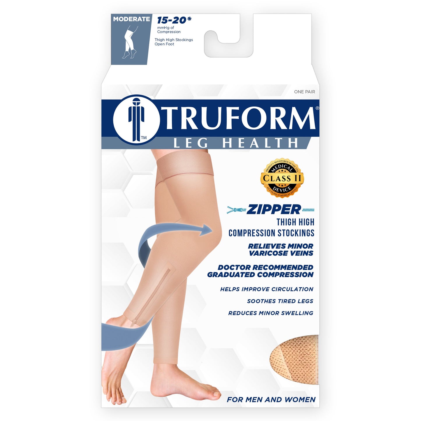 Thigh High / Zipper Compression Stockings / Unisex