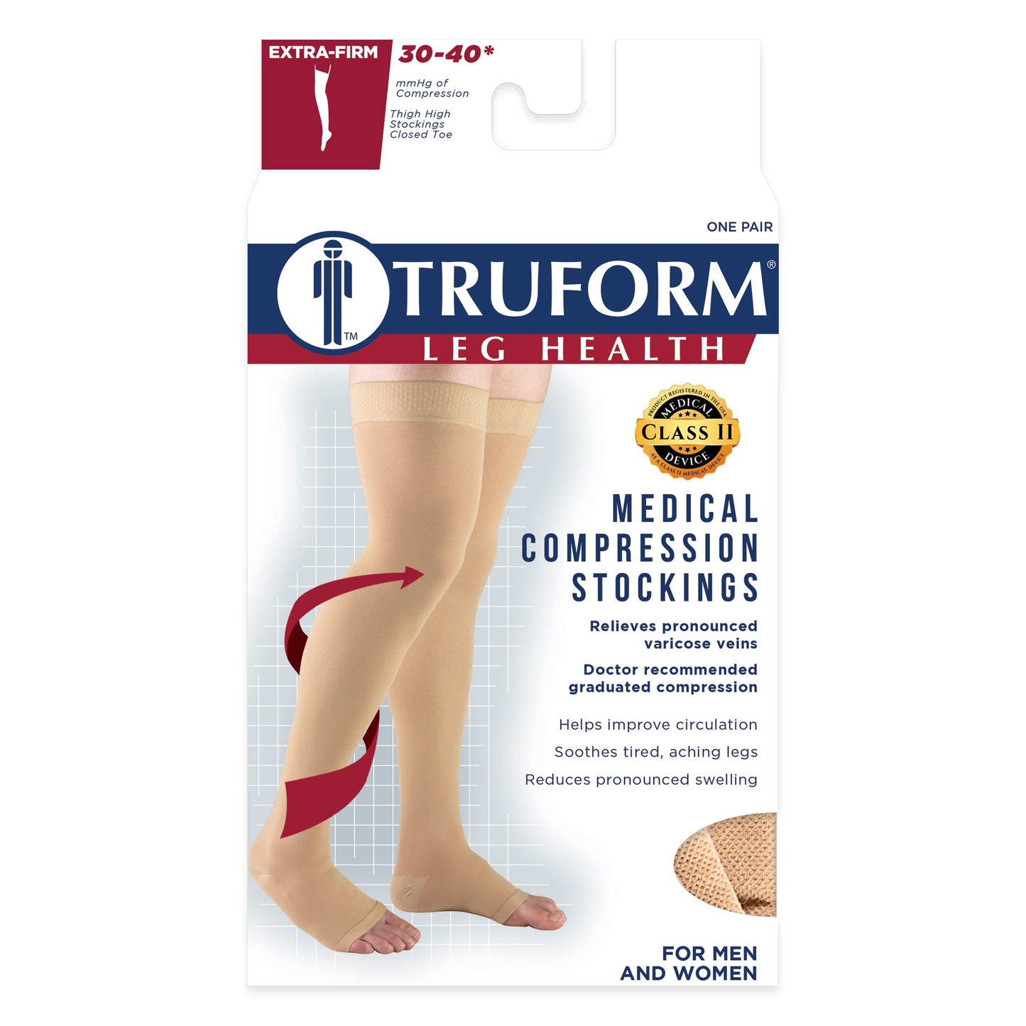 Thigh High Open Toe Stockings / Unisex /0878 15-20 mmHg
