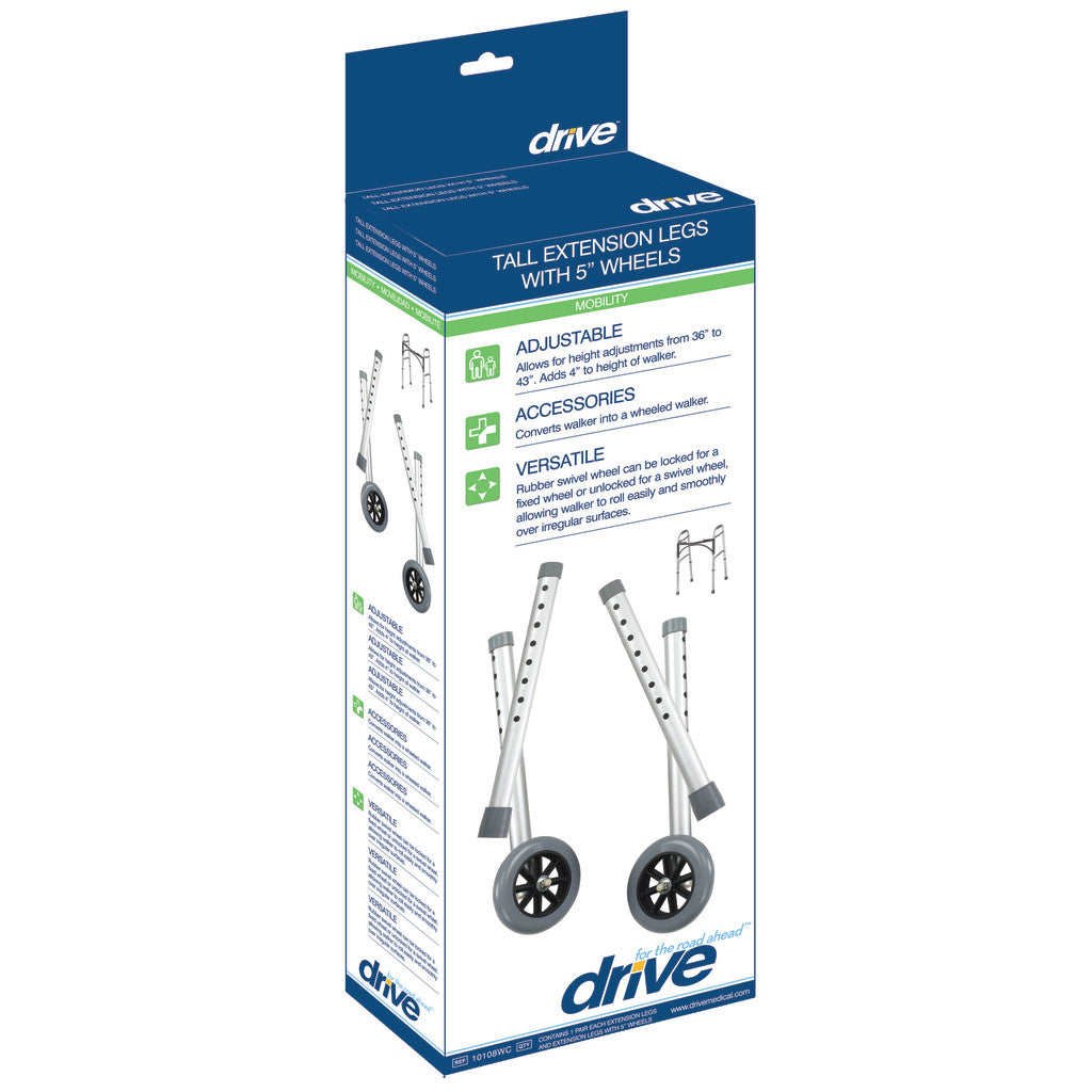 Tall Extension Legs with Wheels, Combo Pack (Adds 4")