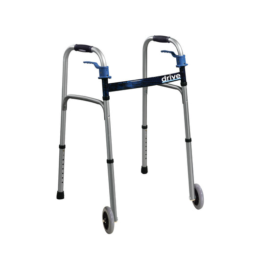Deluxe, Trigger Release Folding Walker with 5" Wheels