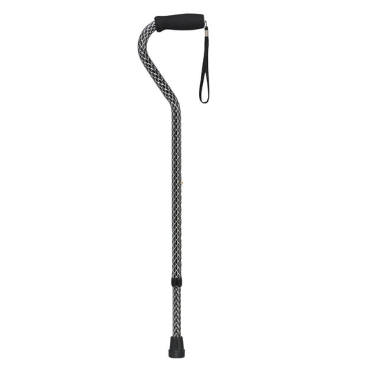 Offset Handle Cane Black Wave