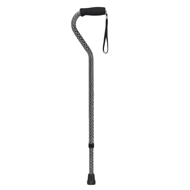 Offset Handle Cane Black Wave