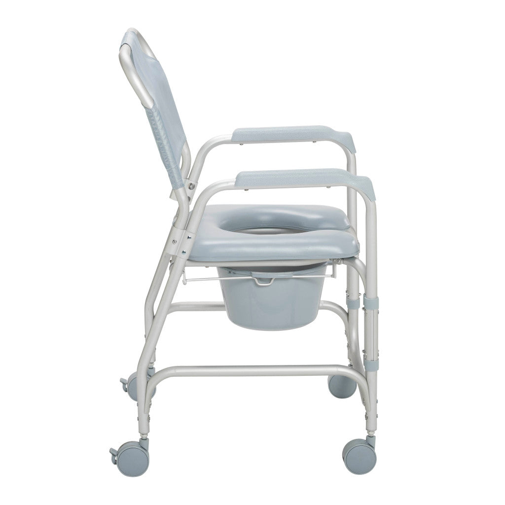 Aluminum Shower Chair and Commode with Casters
