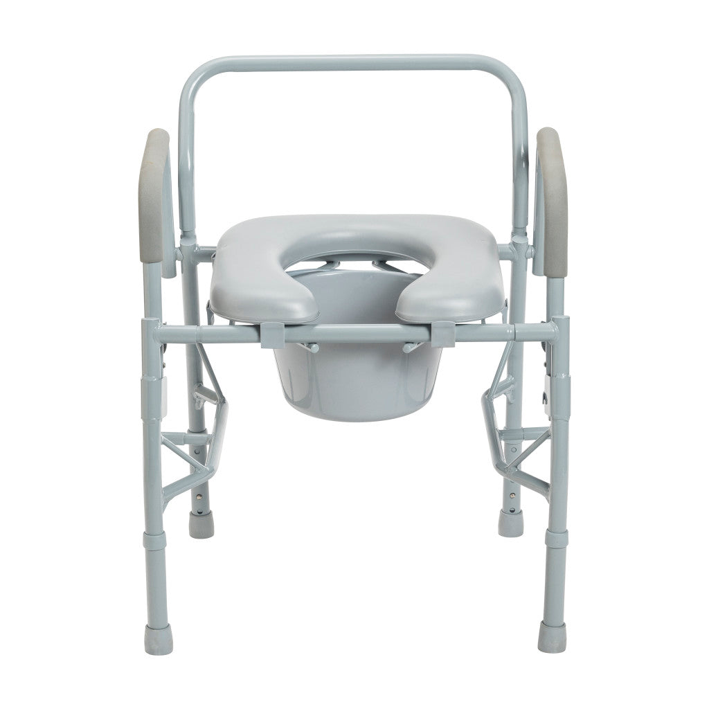 Drop Arm Steel Commode