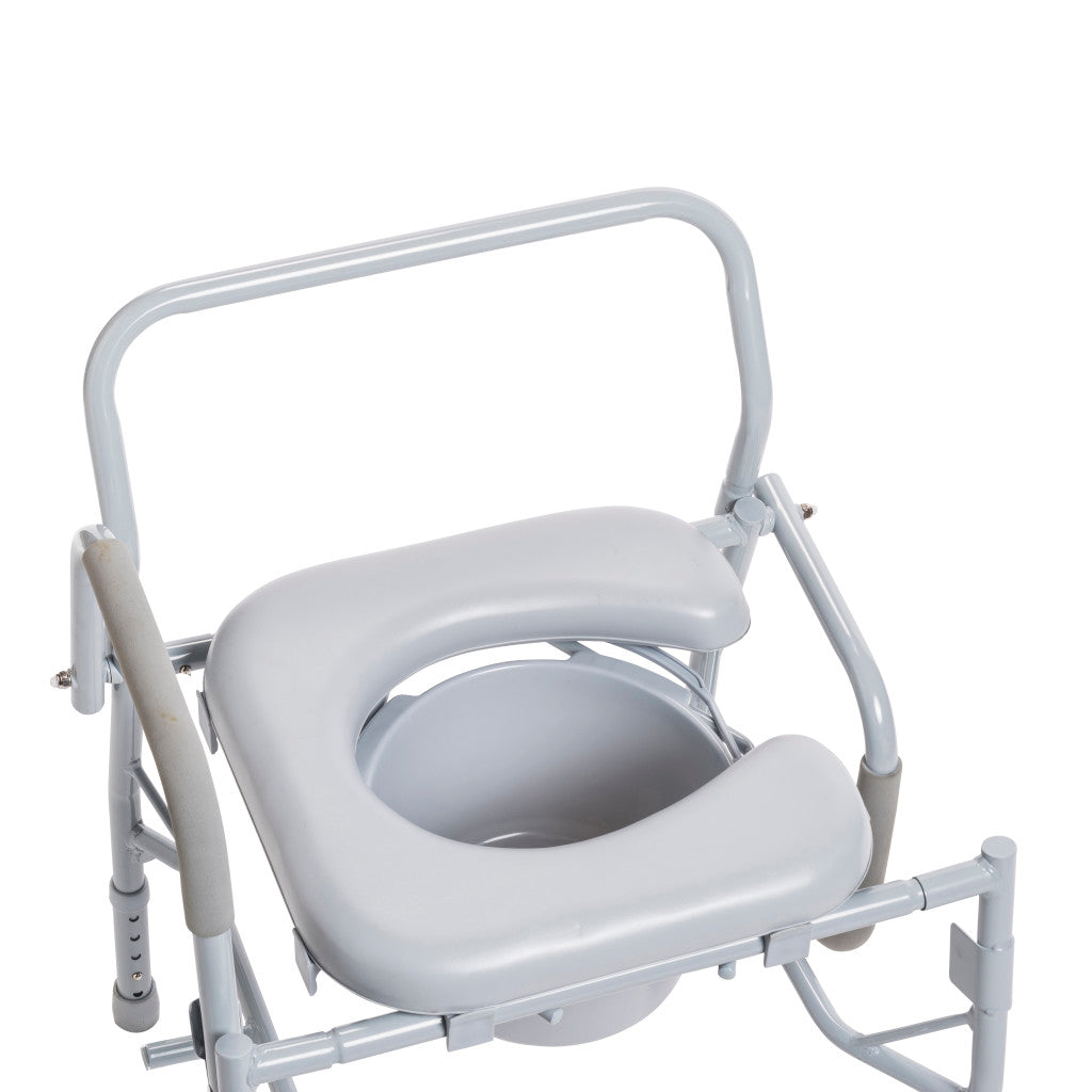 Drop Arm Steel Commode