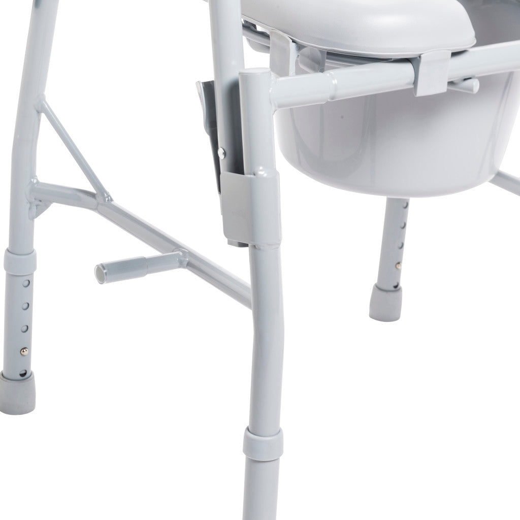 Drop Arm Steel Commode