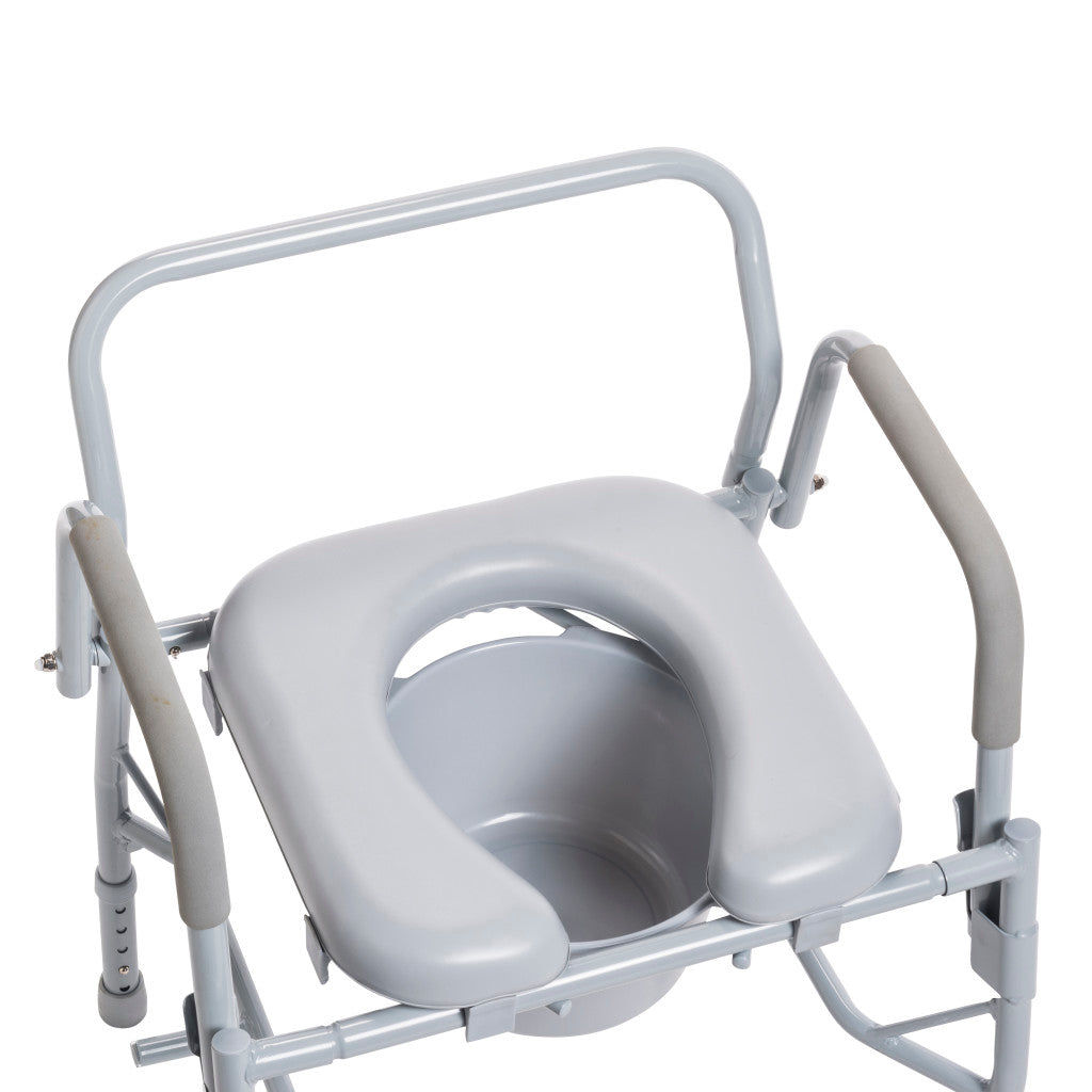 Drop Arm Steel Commode