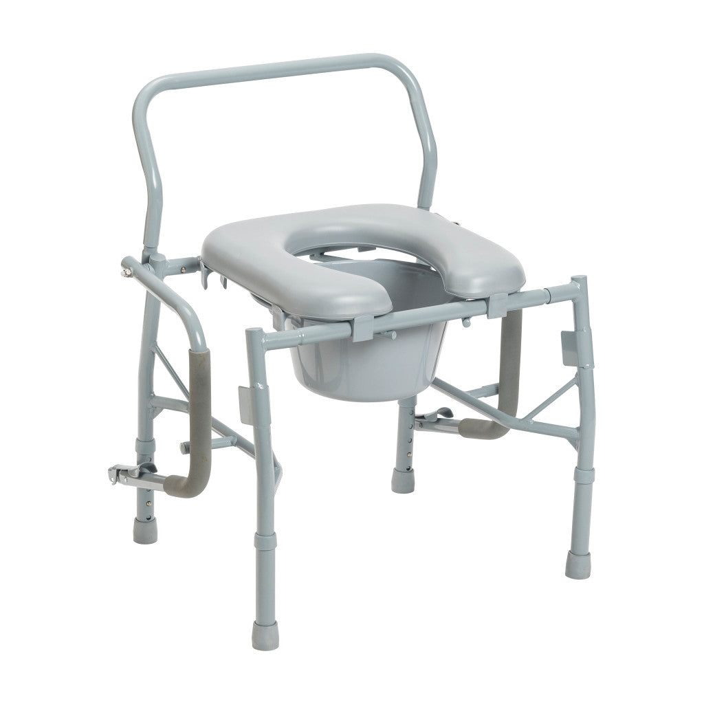 Drop Arm Steel Commode