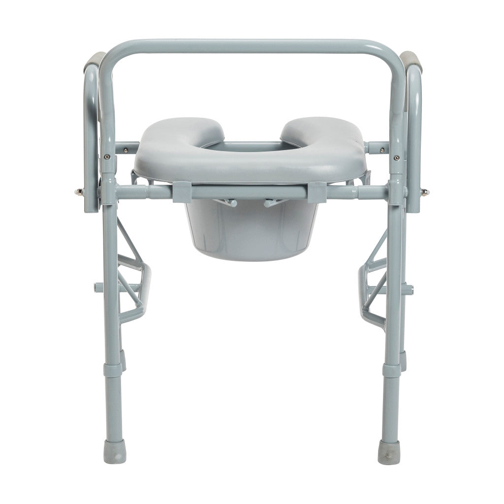 Drop Arm Steel Commode