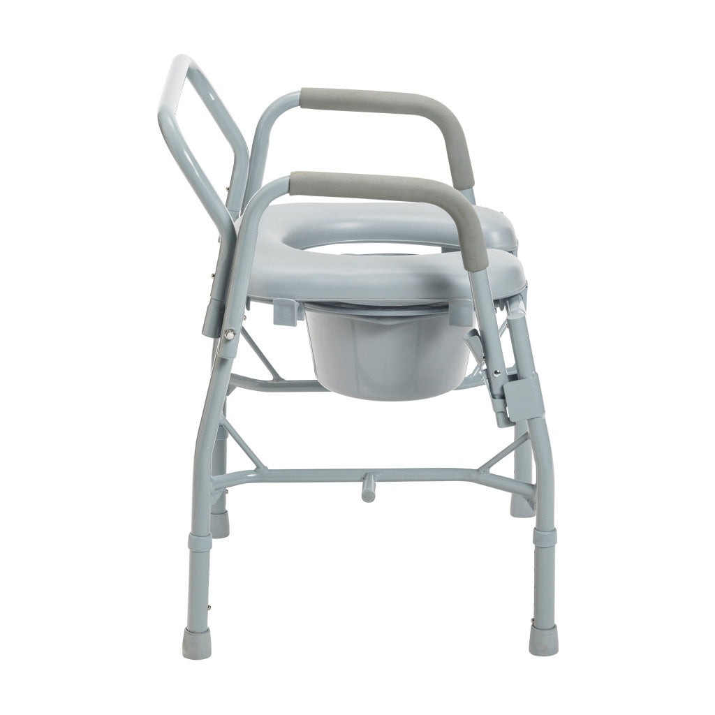 Drop Arm Steel Commode