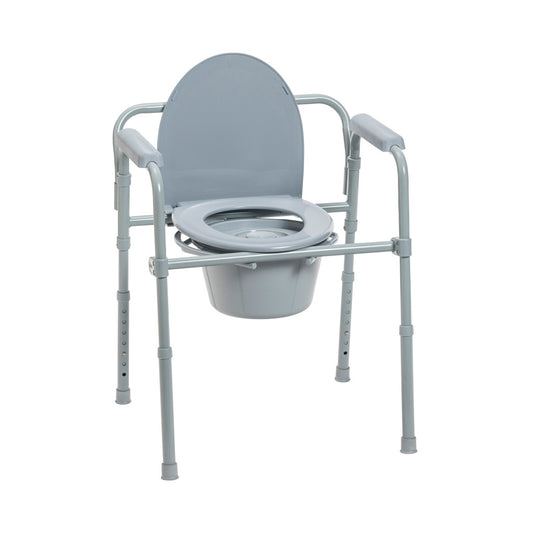 Folding Steel Commode Combo with Absorbent Commode Liners