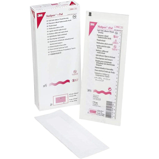 3M Medipore + Pad 3571 - (3.5"x10") - 25 Pads