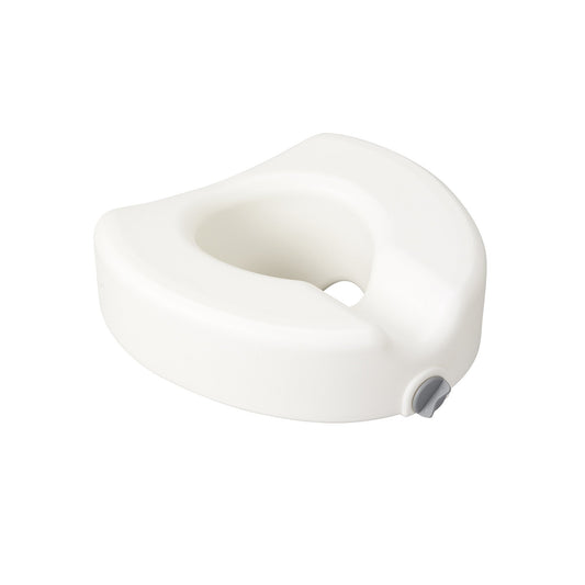 Premium Plastic 4.5" Raised Toilet Seat with Lock, Elongated