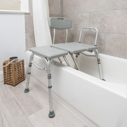 Drive Medical Splash Defense Transfer Bench with Curtain Guard Protection