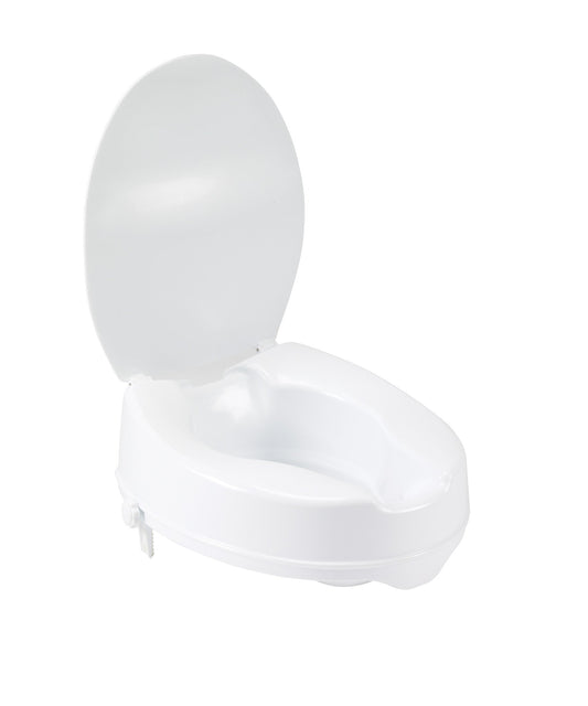 Raised Toilet Seat with Lock and Lid, Standard Seat, 4"