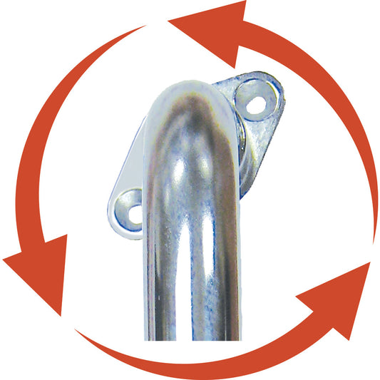 Chrome Knurled Grab Bar with Rotating Flange – Drive Medical, Non-Slip, Lifetime Warranty