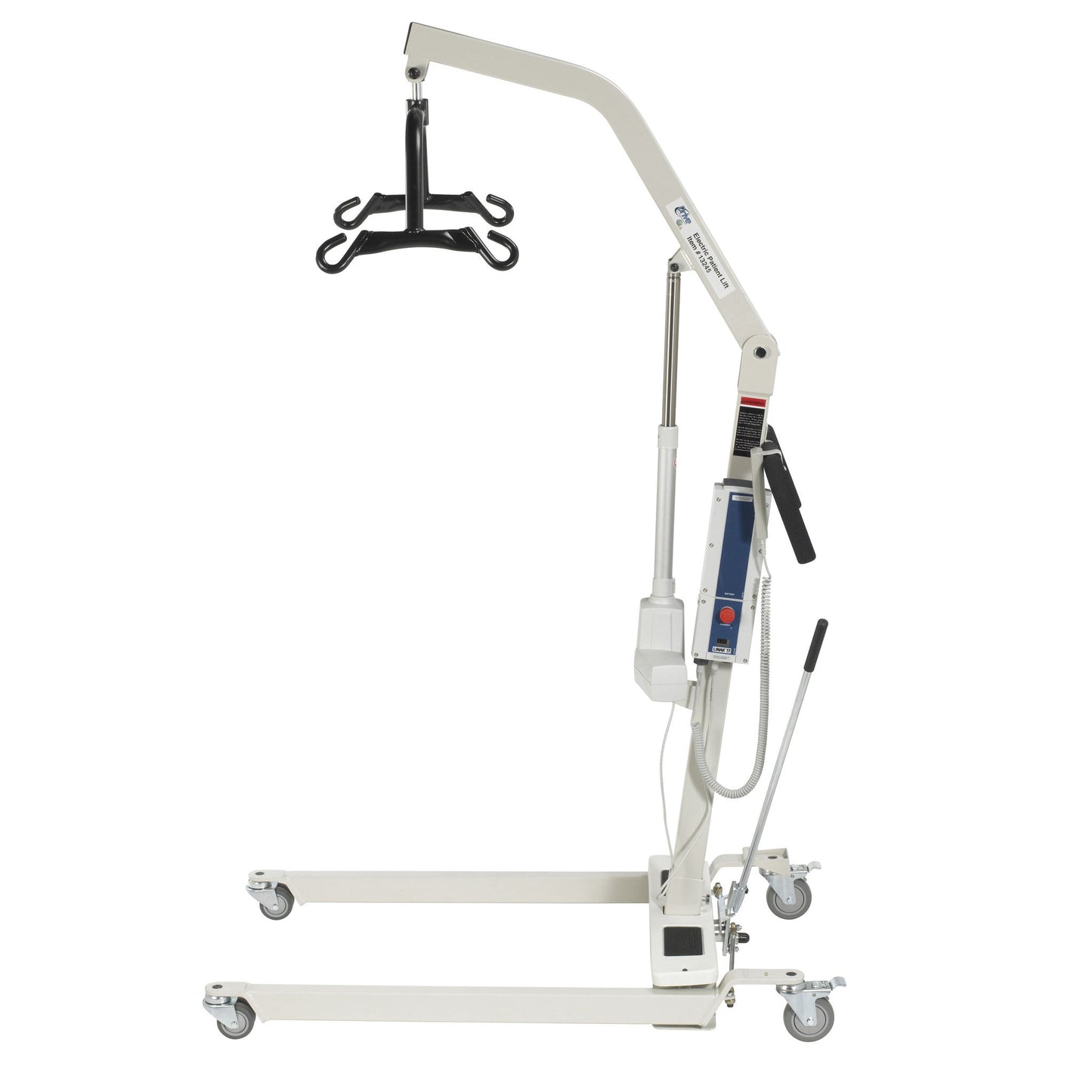 Bariatric Battery Powered Electric Patient Lift with Four Point Cradle and Rechargeable, Removable Battery, No Wall Mount