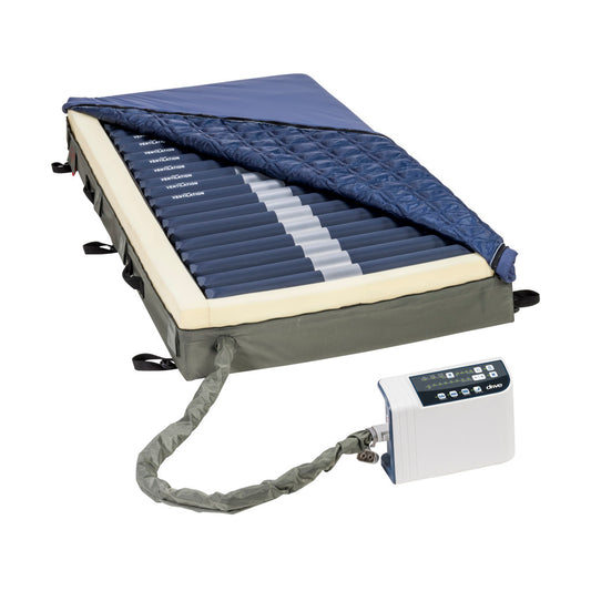 Alternating Pressure & Low Air Loss Mattress – Drive Medical Med-Aire Edge, 450 lb, Firm Transfer Edge
