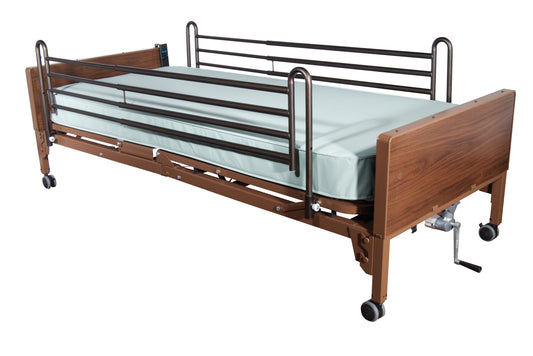 Delta Full Electric Hospital Bed with Full Rails and Foam Mattress