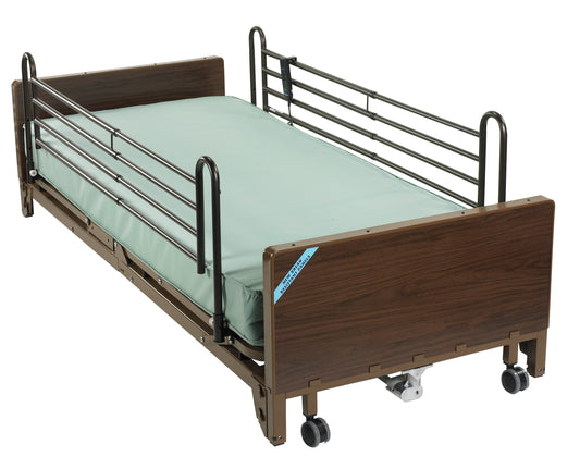 Delta Full Electric Low Hospital Bed with Full Rails and Innerspring Mattress