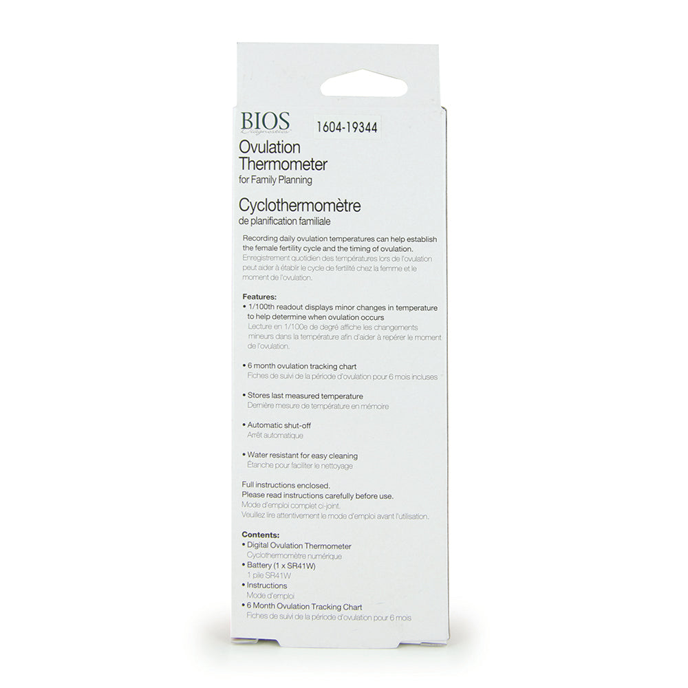 BIOS Ovulation Thermometer with 1/100th Degree Precision for Basal Temperature Tracking