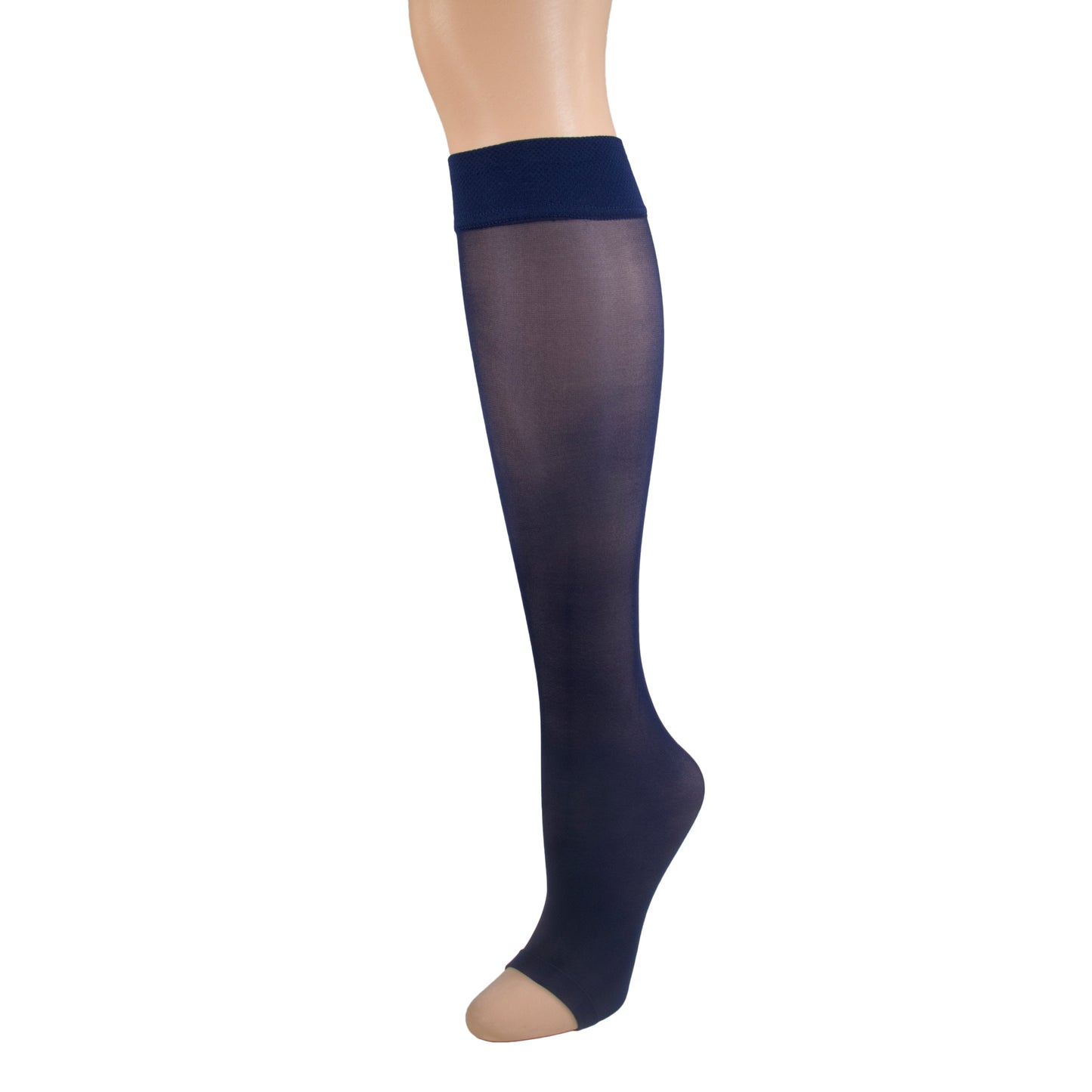 Ladies' Sheer Knee High Open Toe Stockings/1772 15-20 mmHg