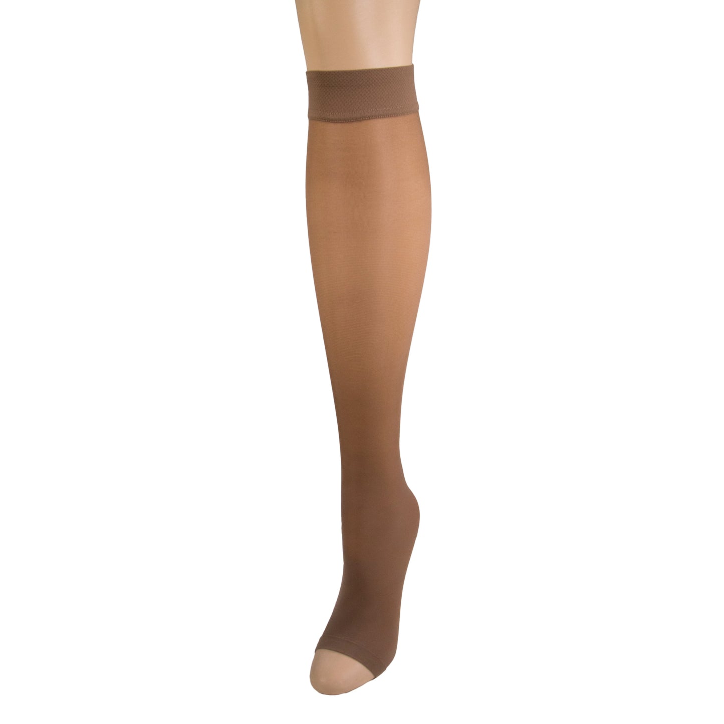 Ladies' Sheer Knee High Open Toe Stockings/1772 15-20 mmHg