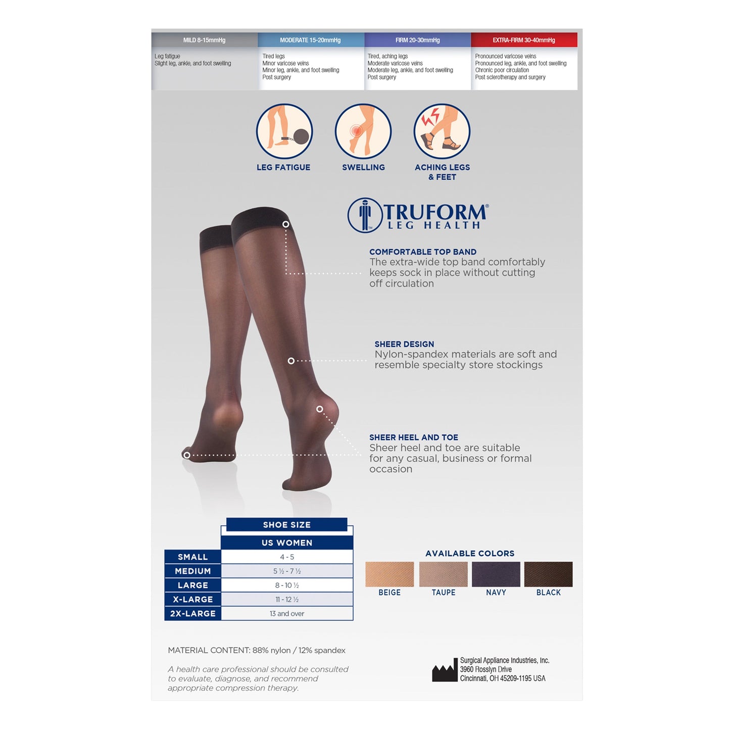 Ladies' Sheer Knee High Open Toe Stockings/1772 15-20 mmHg
