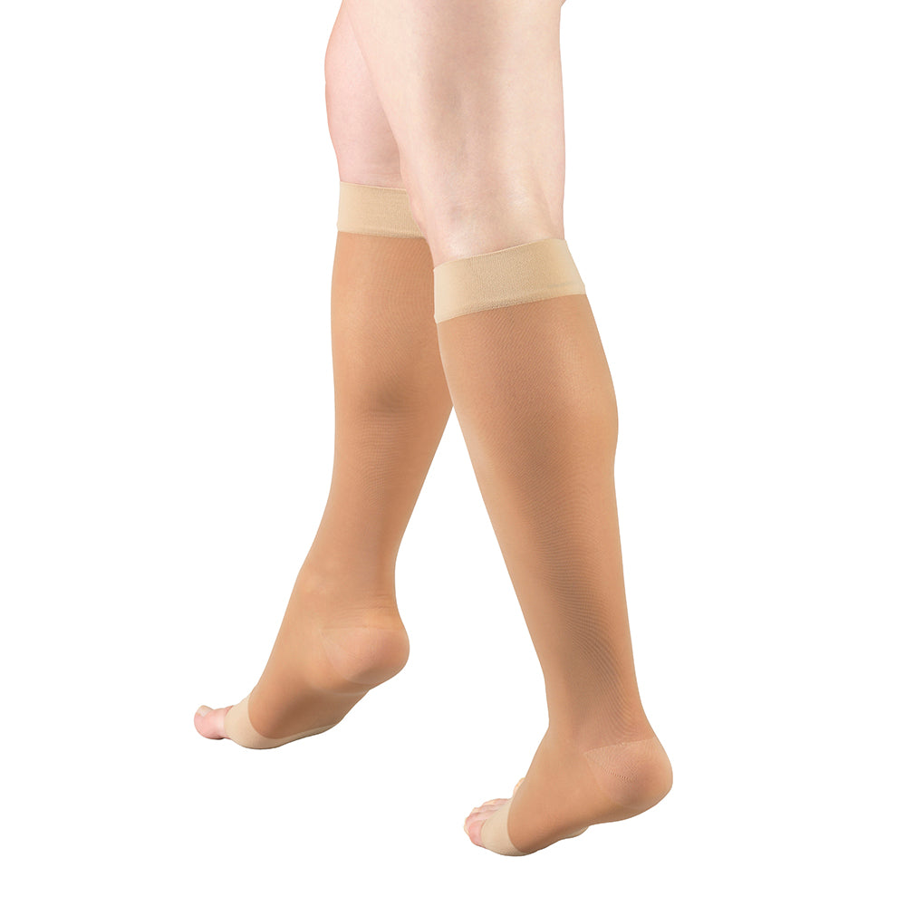 Ladies' Sheer Knee High Open Toe Stockings/1772 15-20 mmHg