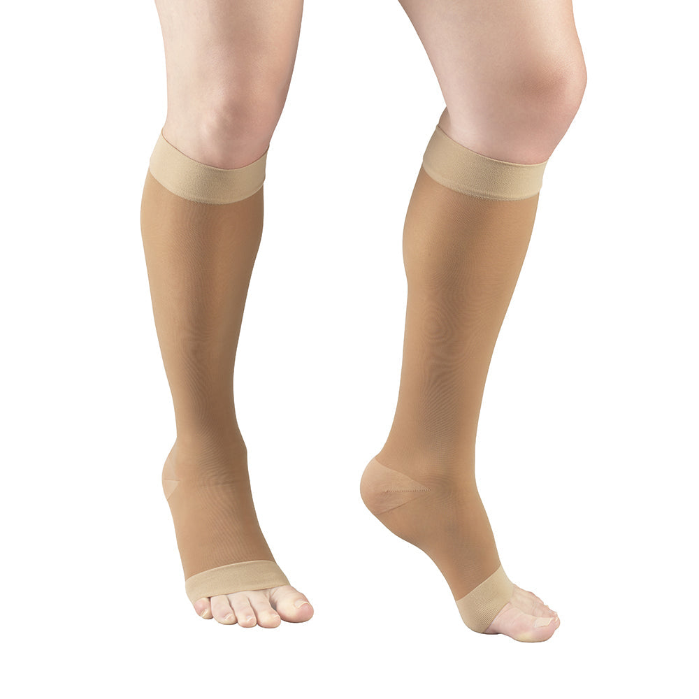 Ladies' Sheer Knee High Open Toe Stockings/1772 15-20 mmHg