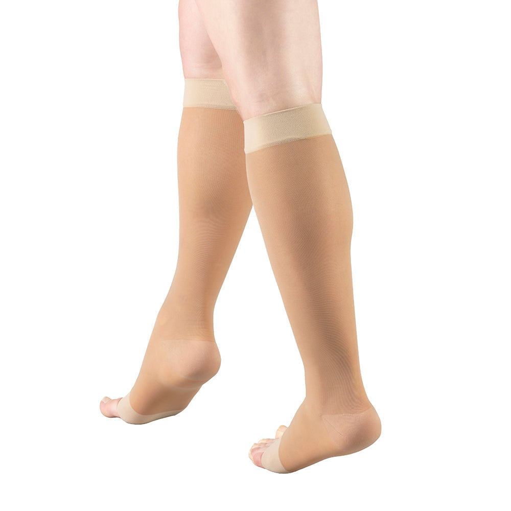 Ladies' Sheer Knee High Open Toe Stockings/1772 15-20 mmHg