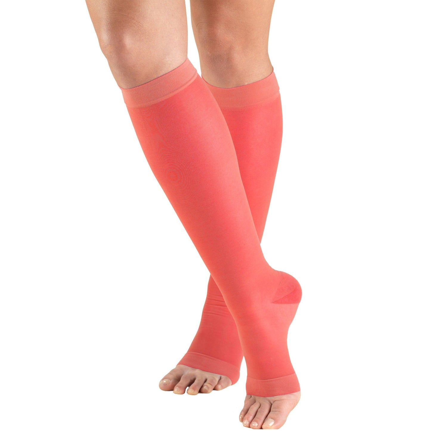 Ladies' Sheer Knee High Open Toe Stockings/1772 15-20 mmHg