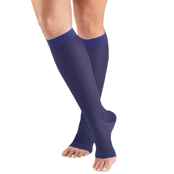 Ladies' Sheer Knee High Open Toe Stockings/1772 15-20 mmHg