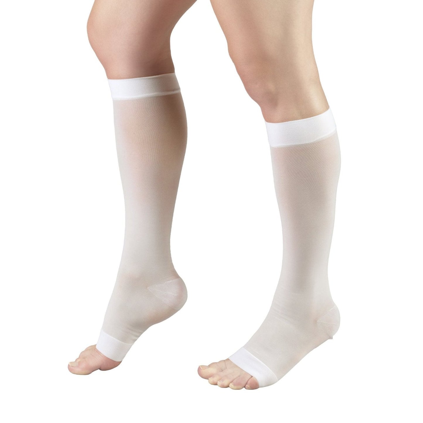 Ladies' Sheer Knee High Open Toe Stockings/1772 15-20 mmHg