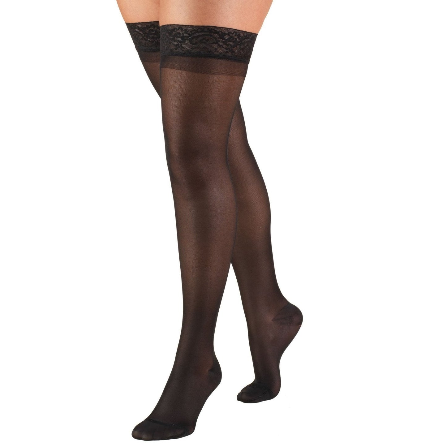 Ladies' Sheer Thigh High Closed Toe Stocking/ 1774 15-20 mmHg