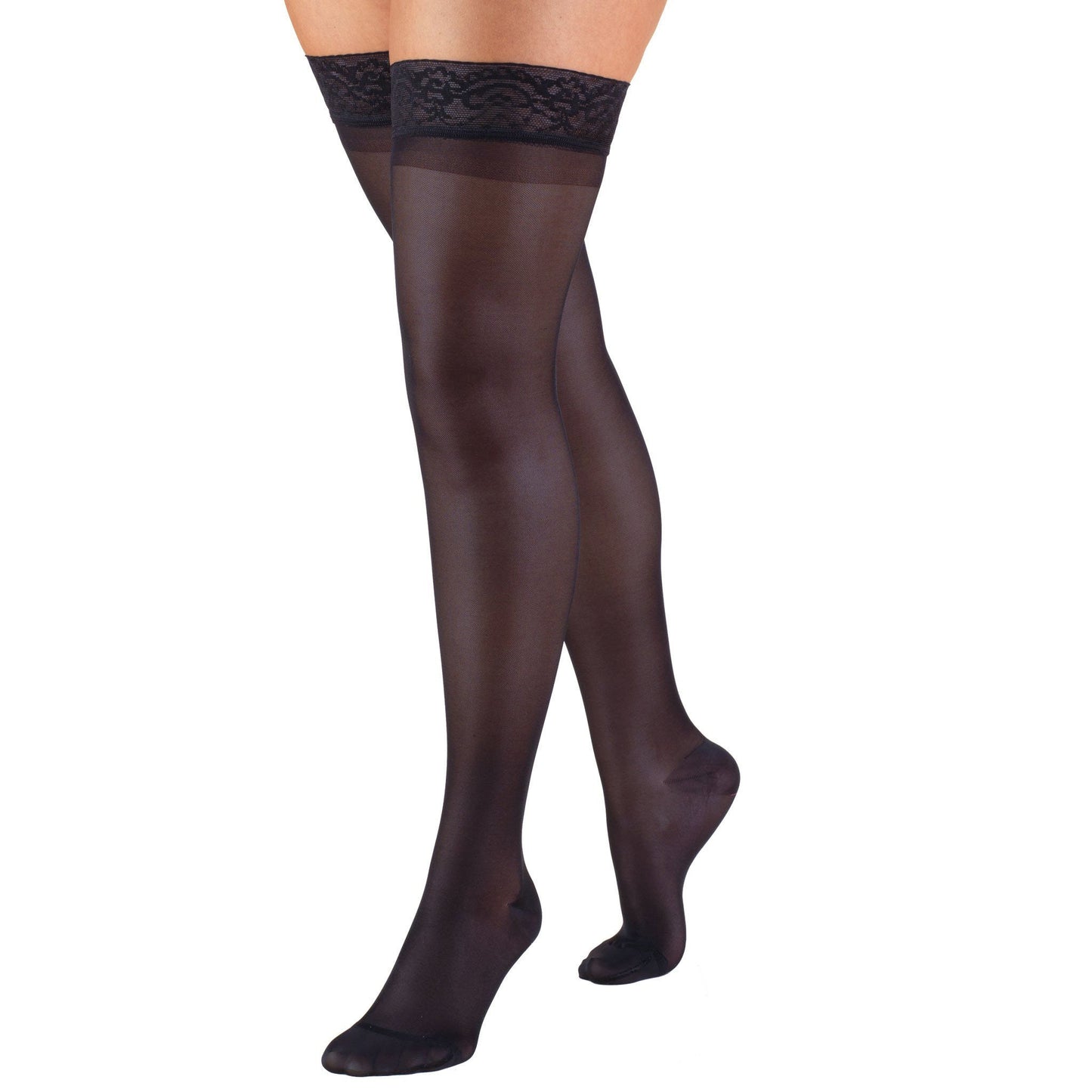 Ladies' Sheer Thigh High Closed Toe Stockings/  0264 20-30 mmHg