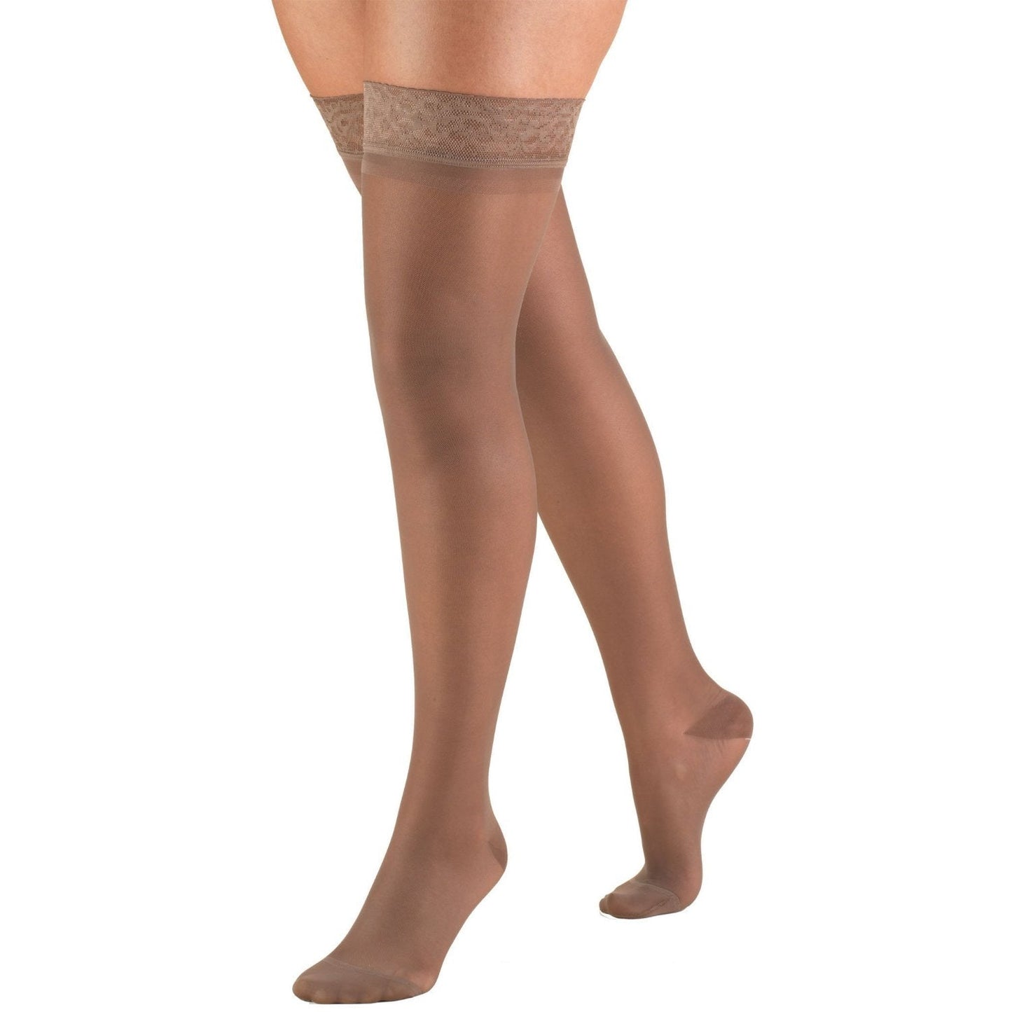 Ladies' Sheer Thigh High Closed Toe Stocking/ 1774 15-20 mmHg