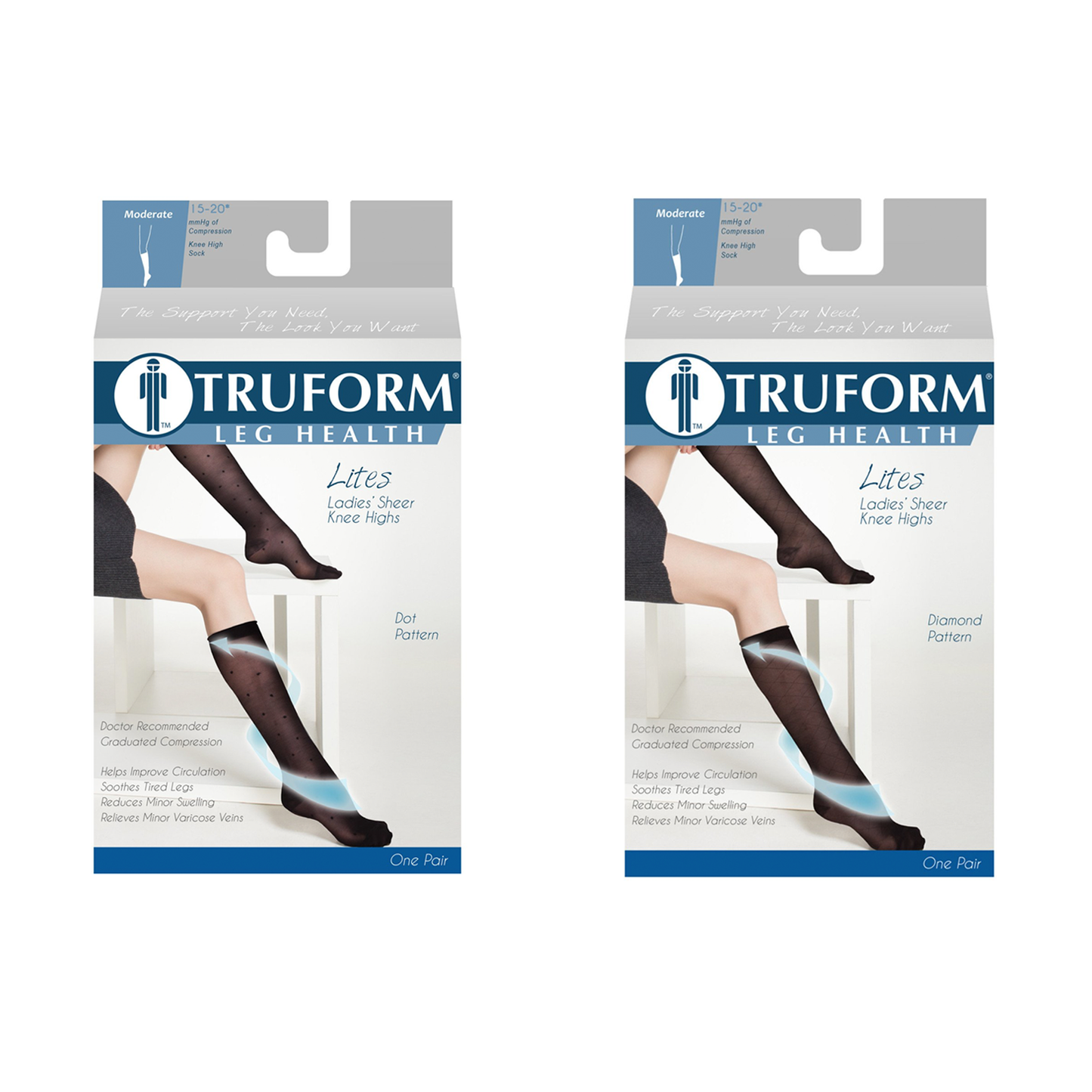 Ladies' Pattern Sheer Knee High Closed