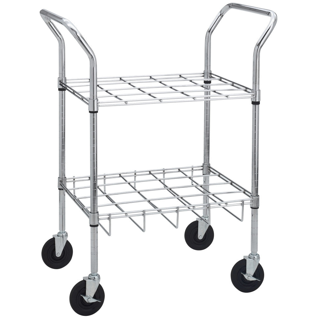 Chrome Oxygen Cylinder Cart