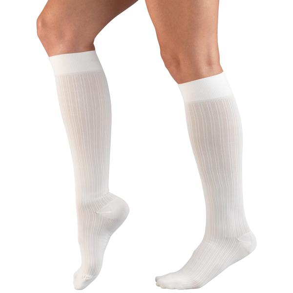 Ladies' Socks Rib Pattern Knee High Closed Toe 15-20 mmHg