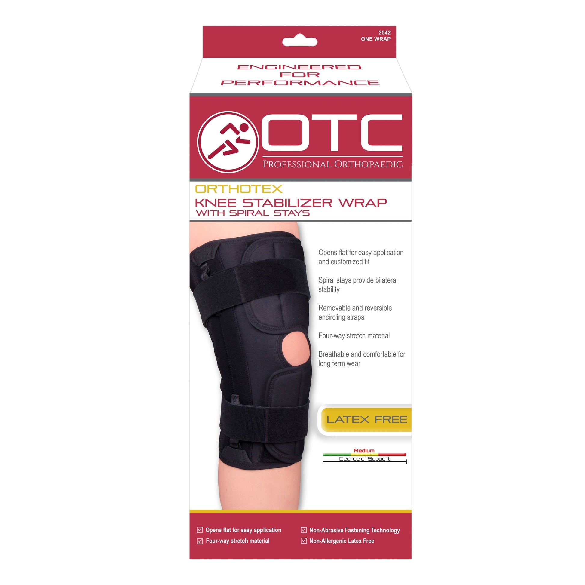 2542 / ORTHOTEX KNEE STABILIZER WRAP - SPIRAL STAYS