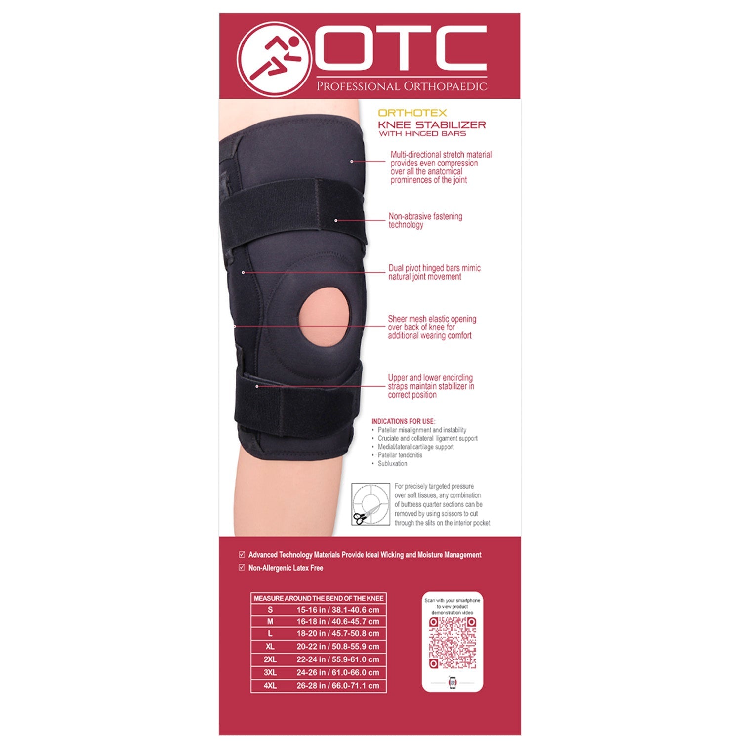2543 / ORTHOTEX KNEE STABILIZER - HINGED BARS