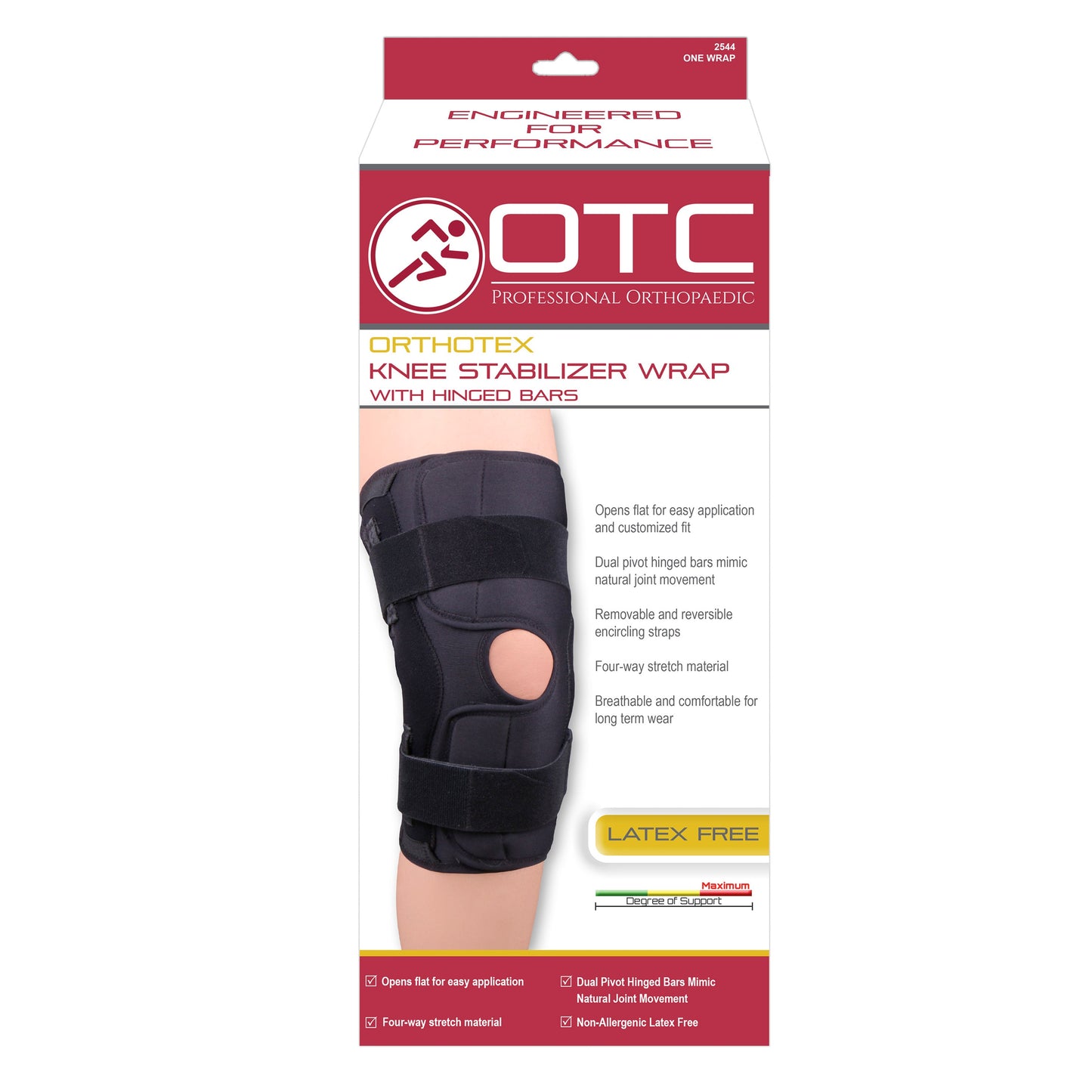 2544 / ORTHOTEX KNEE STABILIZER WRAP - HINGED BARS