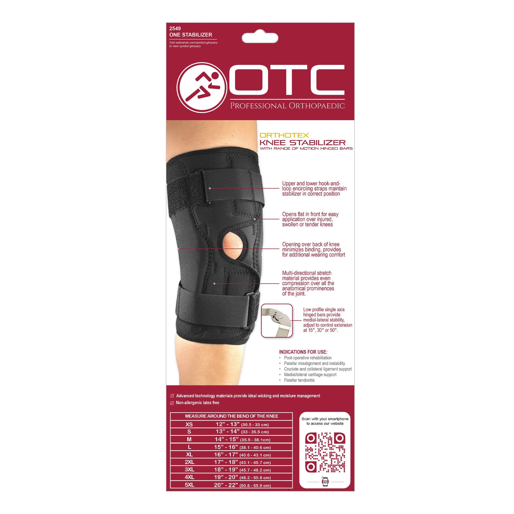 2549 / ORTHOTEX KNEE STABILIZER WRAP - ROM HINGED BARS