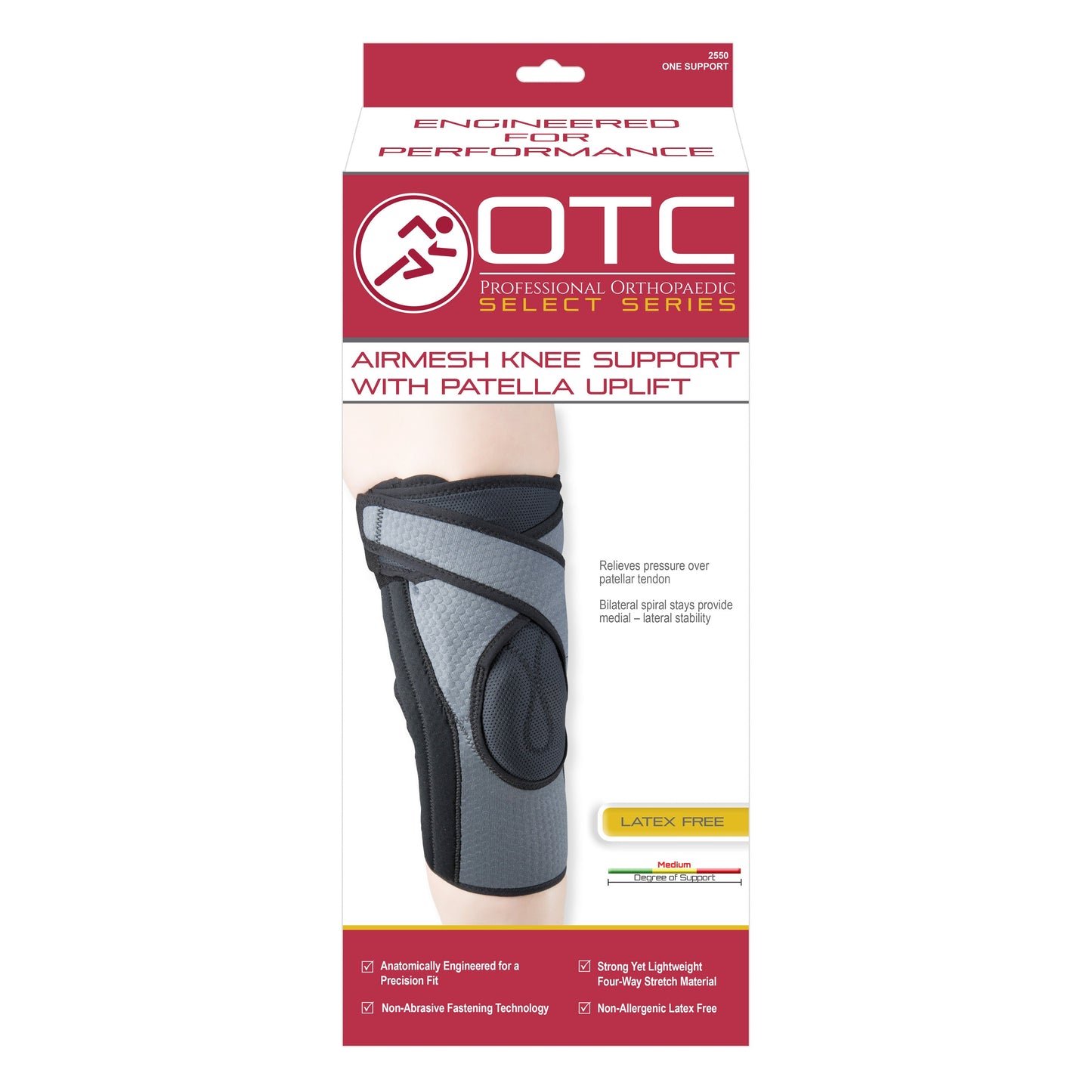 2550 / AIRMESH KNEE SUPPORT WITH PATELLA UPLIFT